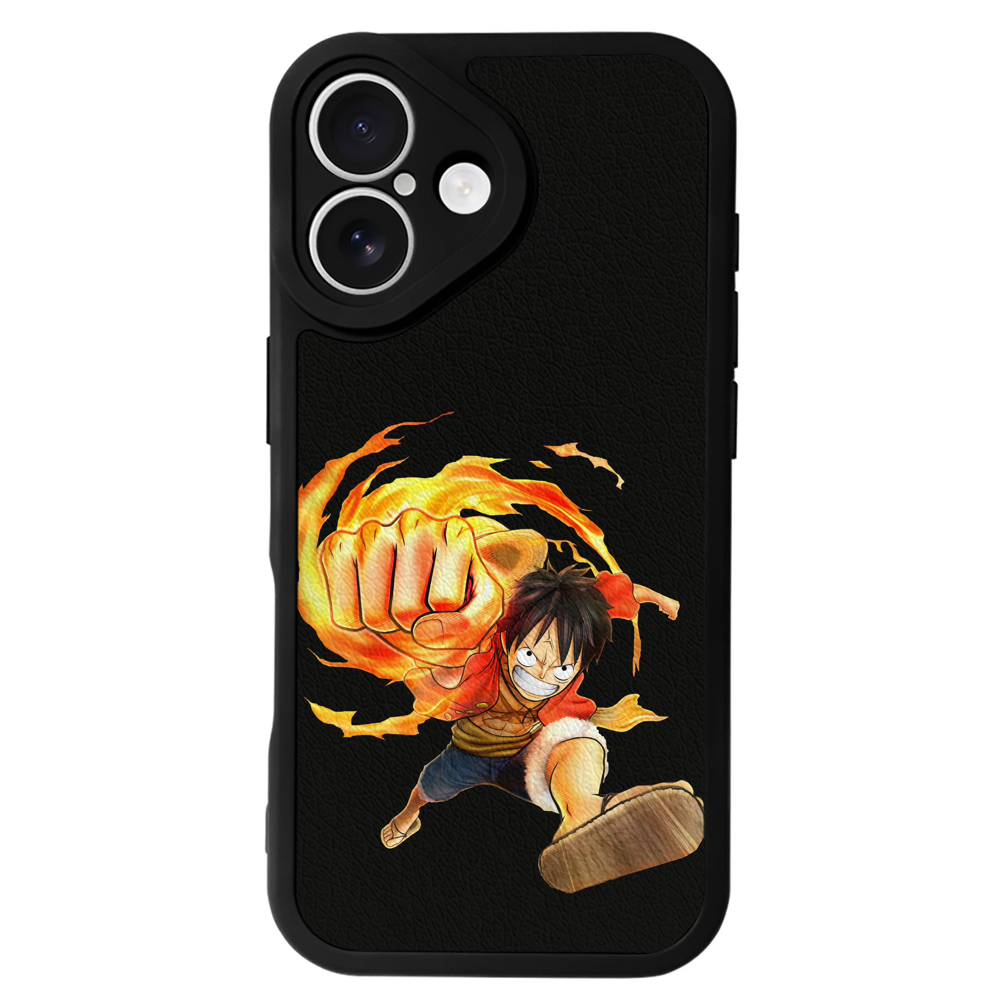 （画像用） ワンピース モンキー・D・ルフィ ONE PIECE Monkey D. Luffy 【iPhone 16シリーズ対応】シリコンスマホケース（レザー調） 材質：シリコン